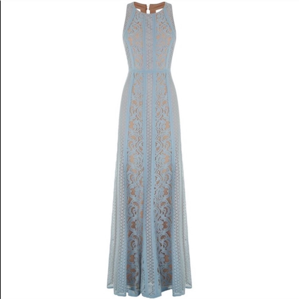 BCBGMAXAZRIA Ariella Blue Lace Dress